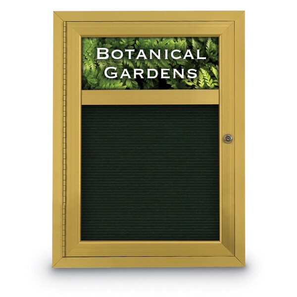 United Visual Products Indoor Enclosed Combo Board, 42"x32", Bronze Frame/Black & Black UVCB4232BZ-BLACK-BLACK - main